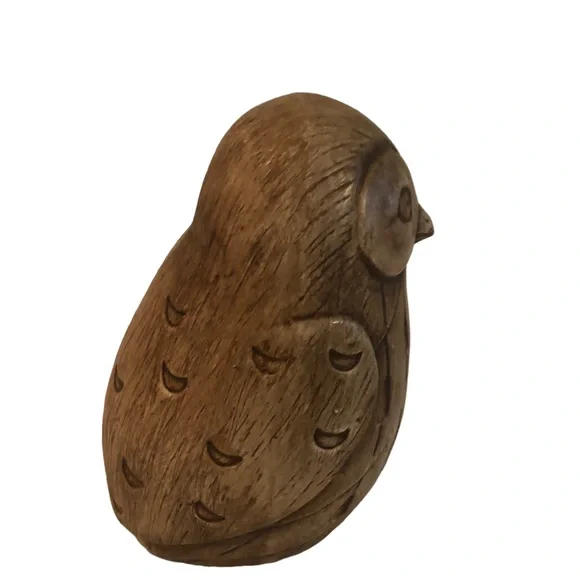 BROWN RESIN OWL FIGURINE - Picture 2 of 7